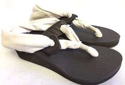 Sanuk Yoga Slinget Cuña Metálica Oro Rosa Marrón SWS10892 Mujer Yoga Mat SANDALIA Foto 1 de 4