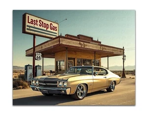 Póster DESERT TITAN Muscle Car (inspirado en Chevelle en 1970) -sin marco - impresión artística - Imagen 1 de 3