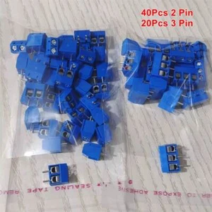 5mm Pitch 2/3Pin 60PCS KF301-2P/3P PCB Mount Screw Terminals Block Connectors - Picture 1 of 3