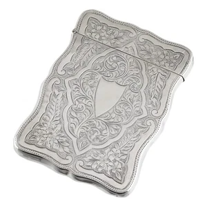 ANTIGUO - Plata Esterlina - Estuche de tarjetas eduardianas Jones & Crompton - 1905 - Imagen 1 de 4