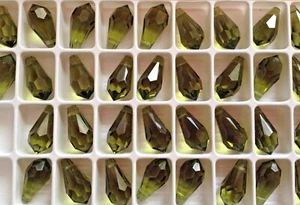 4 piezas Preciosa 9x18mm Verde Olivino Facetado Colgante Lágrima Gota De Colección - Imagen 1 de 2