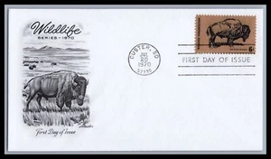 US FDC # 1392 6c Bison, Wildlife Artmaster 1970, 9e487 - Picture 1 of 1