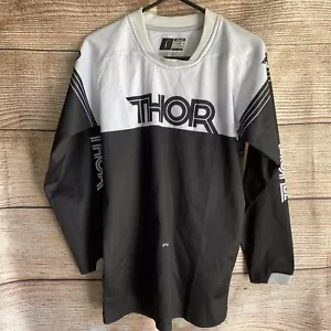 Thor Motorcross Youths Kids Phase Jersey Size L ~ Black White ~ MotoX Bike Shirt - Picture 1 of 15