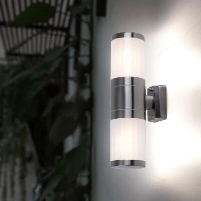 Applique Murale Extérieur Luminaires de Jardin Feu Avant Inox LED Hauteur 38 CM - Photo 1/4