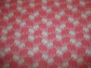 Handmade Cotton  fitted crib sheet /Pink,melon,white Elephants/REDUCED! - Picture 1 of 2