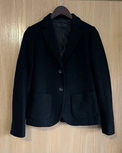 Uniqlo | Women’s SZ 2 | Black Contemporary Tailored Wool Blazer | Double Button - Picture 1 of 13
