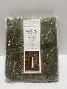 Croscill Classics Waterfall Valance, 45”W x 34” L, sage - Picture 1 of 5