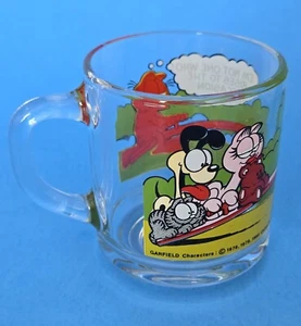 1980 Garfield McDonalds Glas Kaffeebecher Tasse klar Vintage Arlene Odie US VERKÄUFER - Bild 1 von 8