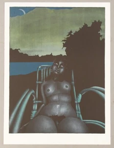Paul Wunderlich - Original Lithografie Twilight Akt im Rohrsessel 1971 signiert - Bild 1 von 5