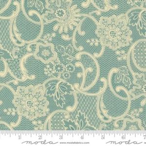 Lydias Lace Reproduction Lace Blender Aqua by Betsy Chutchian for Moda 1/2 Yard - Picture 1 of 1