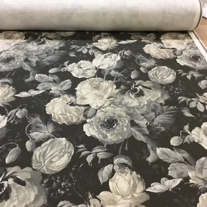Tejedoras de Edimburgo VERMEER Blackl/Crema Tela Floral Cortinas/Tapicería/Cojín - Imagen 1 de 5