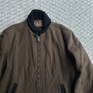 Vtg Clicker Lakeland Wool Full Zip Parka Jacket Made in USA Talon Brown - 42 - Picture 1 of 18