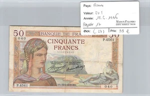 France - banknote Of 50 Francs 18-6-1936 - Picture 1 of 2