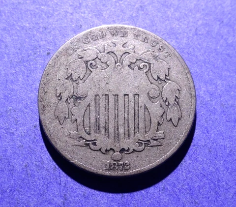 1872 Shield Nickel  Good Cover