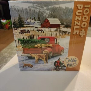 New Cobble Hill Christmas on the Farm 1000 Piece Puzzle - Picture 1 of 8