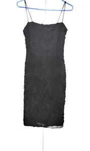 David Meister Mini Cocktail Band Kleid Korsett gefüttert Spaghetti Schwarz 2 - Bild 1 von 4