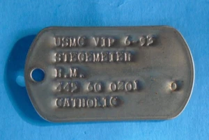 US Marine Corps dog tag marked "VIP 6-93" - Picture 1 of 2