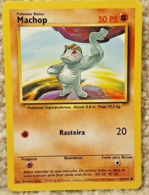 1999 Pokemon Card Base Set Machop 52/102 Portuguese Version Edition - Image 1 of 4