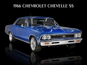 1966 Chevrolet Chevelle SS METAL SIGN: Pristine Hot Rod Restoration in Blue - Picture 1 of 1