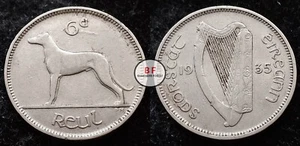 Irlanda 1935 | Irlandés 6d | Seis peniques | Wolfhound | KM.5 - Imagen 1 de 2