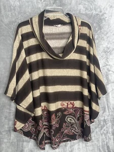 Established 1962 Damengröße 2X Kimonoärmel braun Pullover Wasserfallausschnitt - Bild 1 von 7