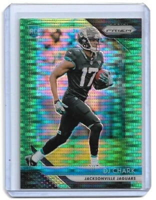 DJ Chark  RC  ▪  2018 Prizm   GREEN PULSAR Prizm #223   Rookie   Jaguars - Image 1 of 2