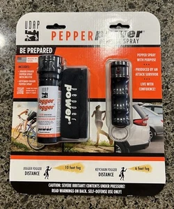 UDAP Pepper Power Defense Spray Jogger Fogger USA Holster Keychain NEW MIP - Picture 1 of 8