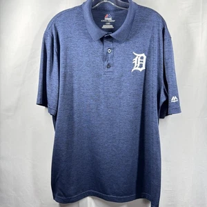 Detroit Tigers Shirt Herren Large blau MLB Baseball Cool Base Polo Majestic - Bild 1 von 10