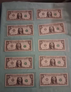 **0ne Dollar Star Notes** Lot of 10 (1-2017,2-2017A's, 7-2021) Low S/N - Bild 1 von 6