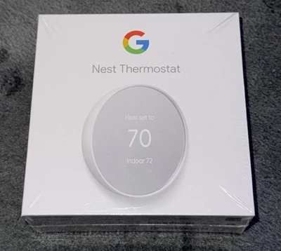 Google Nest Thermostat Sealed box. (4th generation.) G4CVZ.   White/snow - Image 1 of 4