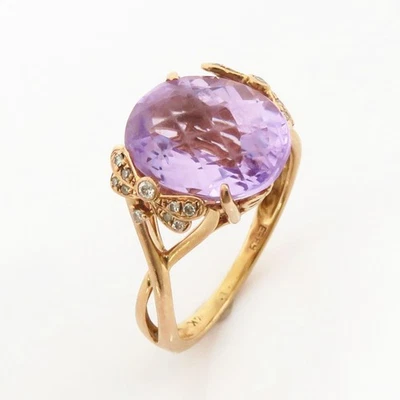 NYJEWEL Effy Rose Gold Amethyst Diamond Dragonfly Ring - Image 1 of 4