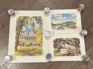 Lote de 3 impresiones artísticas de Penn State 1970 Francis Chase primeras ediciones Childress Assoc - Imagen 1 de 14