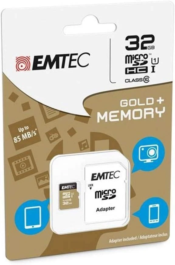 Emtec MicroSDHC UHSI U1 Elite Gold 32GB - Image 1 of 1