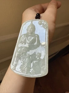 純天然翡翠A貨 老坑冰水頭足 求佛之路 悟道 帶國檢證書 Grade A Genuine Burma Jadeite Jade Certified - Picture 1 of 8