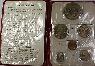Singapur 1967 6 monedas brillante conjunto sin circular embalaje original nueva emisión Foto 1 de 4