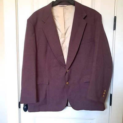 Chaqueta Blazer Abrigo Deportivo Stafford Para Hombre 46S Borgoña Rojo Dorado 46 CORTO Navidad Foto 1 de 4