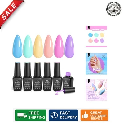 6 Shades of Pastel Perfection: Beetles Gel Polish Set - Glossy Finish for Women Foto 1 de 4