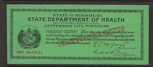 Missouri State Revenue Beer Tax Stamp B50 - Picture 1 of 1