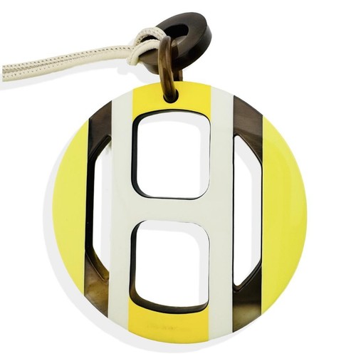 HERMÈS Hermes Ciondolo H Equip Corno di Bufalo Laccato Ottimo Usato Senzala