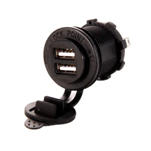 Car Cigarette Lighter Socket DC 12V 2.1A Dual USB Charger Power Adapter Outlet - Foto 1 di 12