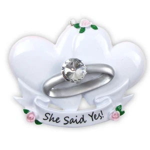 Personalized Engagement, She Said Yes, Will You Marry Me? -Christmas Ornament - Picture 1 of 1
