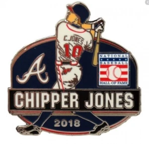 2018 CHIPPER JONES BASEBALL HALL OF FAME HOF PIN ATLANTA BRAVES LARRY - Picture 1 of 1