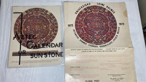 The Sun Stone Or Aztec Calendar Robert Sieck Flandes Mexican Art w/Universidad - Picture 1 of 15