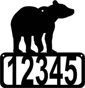 Bear #1 House Address Sign - Made in USA - Picture 1 of 2