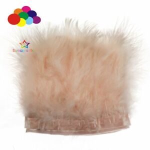 Marabou Fluffy Turkey Feather Trimming Border Fringe Satin Ribbon Costume Sewing