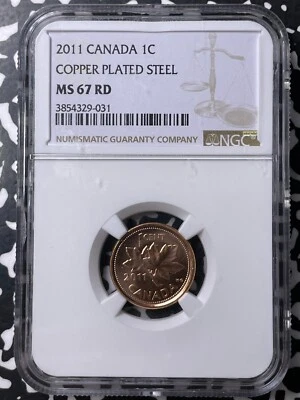 2011 Canada Small Cent NGC MS67RD Lot#G9462 Gem BU! Top Graded! - Image 1 of 3