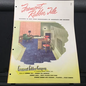 Vtg Fremont Rubber Co Brochure ~ Tile Flooring 1951 Catalog - Picture 1 of 3