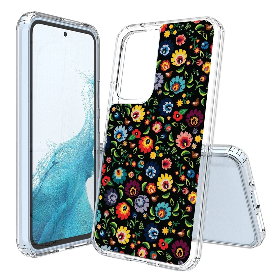 FLORES ROJAS Funda Antigolpes + Vidrio Templado para Teléfono Galaxy A54 5G Cubierta Transparente Foto 1 de 4