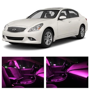 13x Pink LED Light Interior Package Kit for 2007-2014 Infinit G35 G37 Sedan - Picture 1 of 5