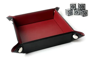 Würfelbrett faltbar, Würfelschale - dunkelrot - inkl. Würfel - direkt losspielen - Picture 1 of 2
